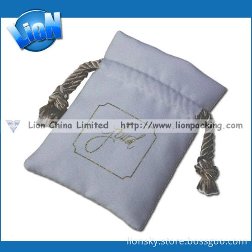 Microfiber Ultrafine Suede Jewellery Pouch with Golden Drawstring (E-008)
